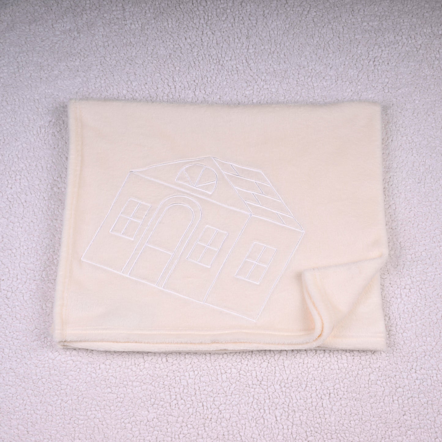 Cream Corner House Fleece Blanket