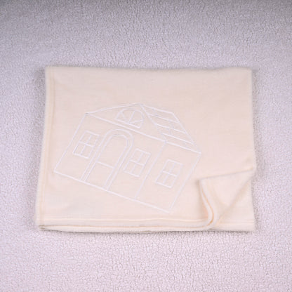Cream Corner House Fleece Blanket