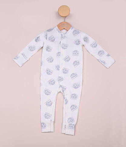 White All Over The House Baby Grow Romper