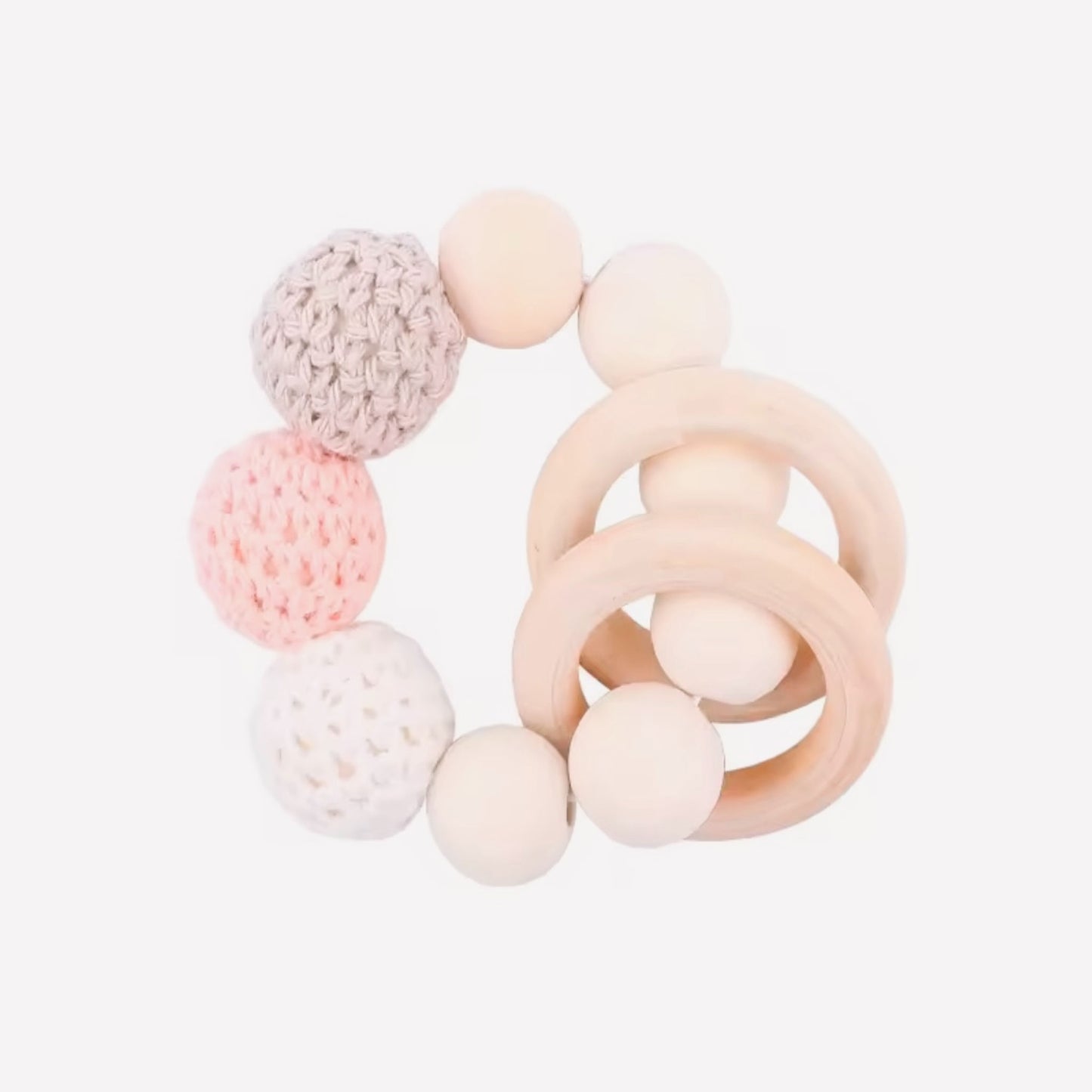 Pink Silicone Dummy Clip & Teething Toy